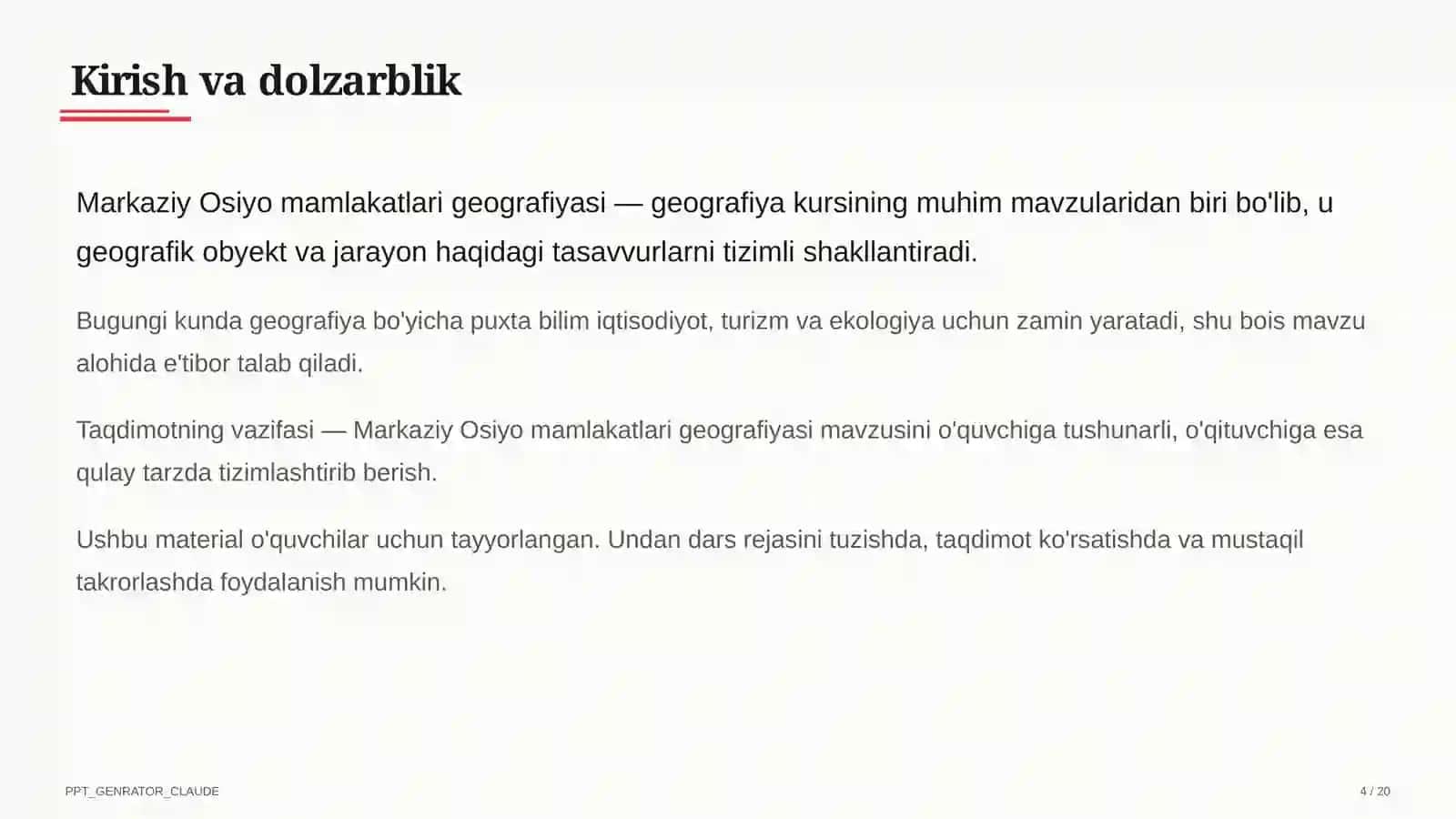 Markaziy Osiyo mamlakatlari geografiyasi (11-sinf) 4