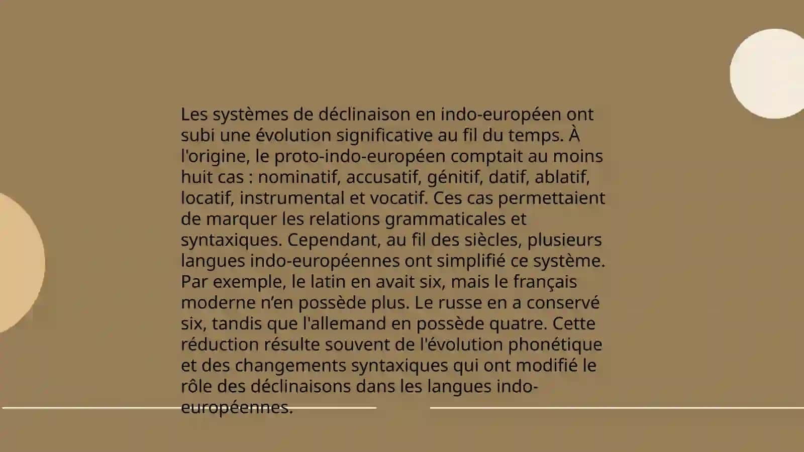 L'histoire de la morphologie. L'évolution de la déclinaison 4