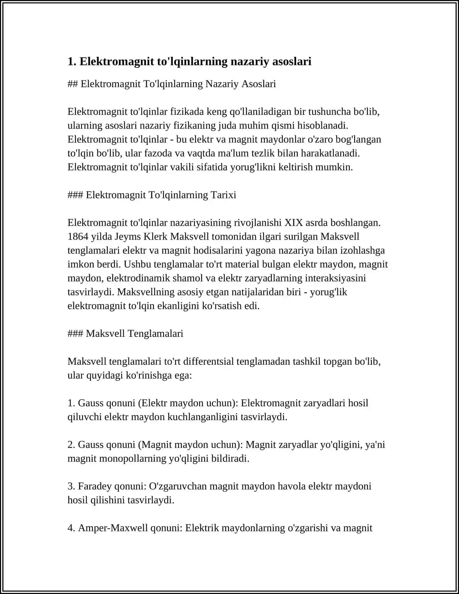ELEKTROMAGNIT TO'LQINLAR VA ULARNING METALLURGIYA VA METROLOGIYADA QO'LLANISHI 4