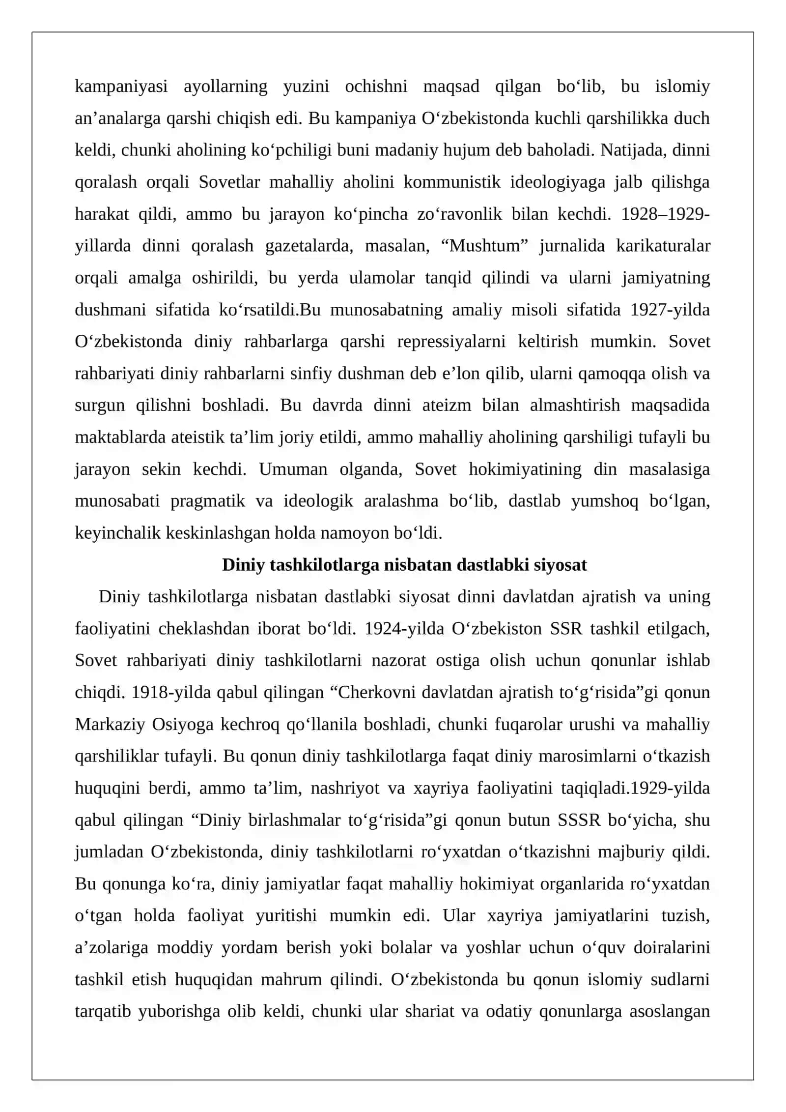 O‘zbekiston SSRda diniy siyosat (1924–1991-yillar) 4