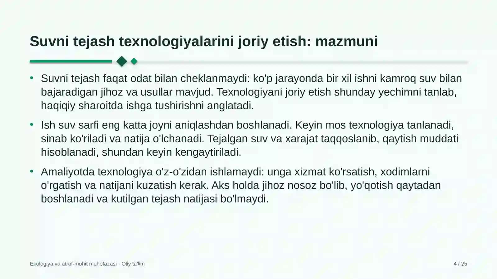 Avtomobil bozorlarida suvni tejash texnologiyalarini joriy etish 4