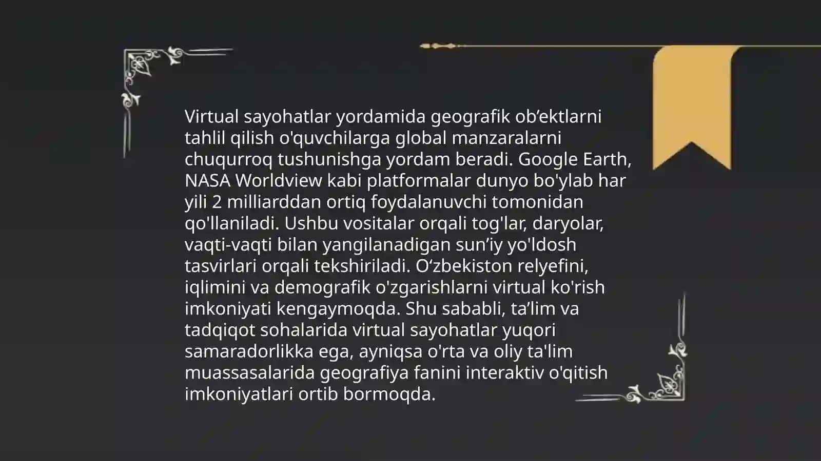 Geografiya darslarida mediaresurslardan foydalanish orqali oʻquvchilarning bilim samaradorligini oshirish 4