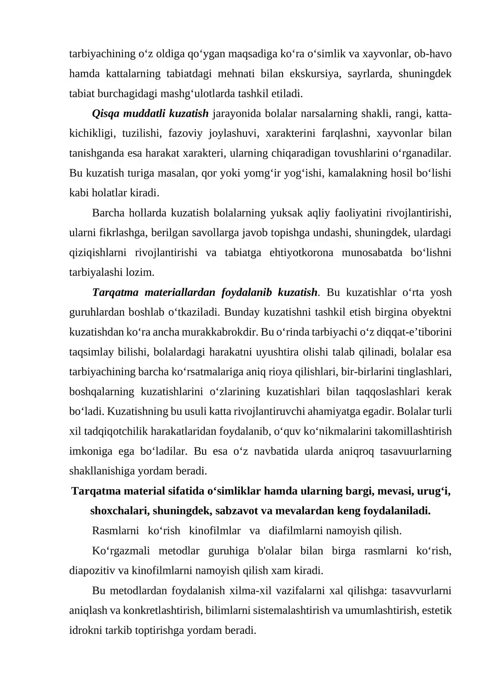 Bolalarni tabiat bilan tanishtirish metodlari vositalari 4