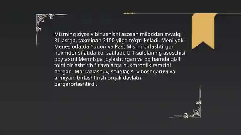 Ilk podsholik davrida Misr davlati 4