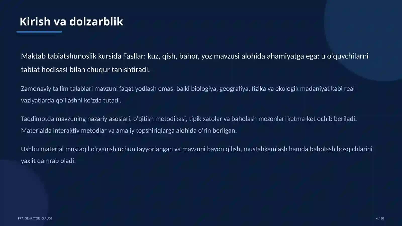 Tabiatshunoslik (1–4) 4