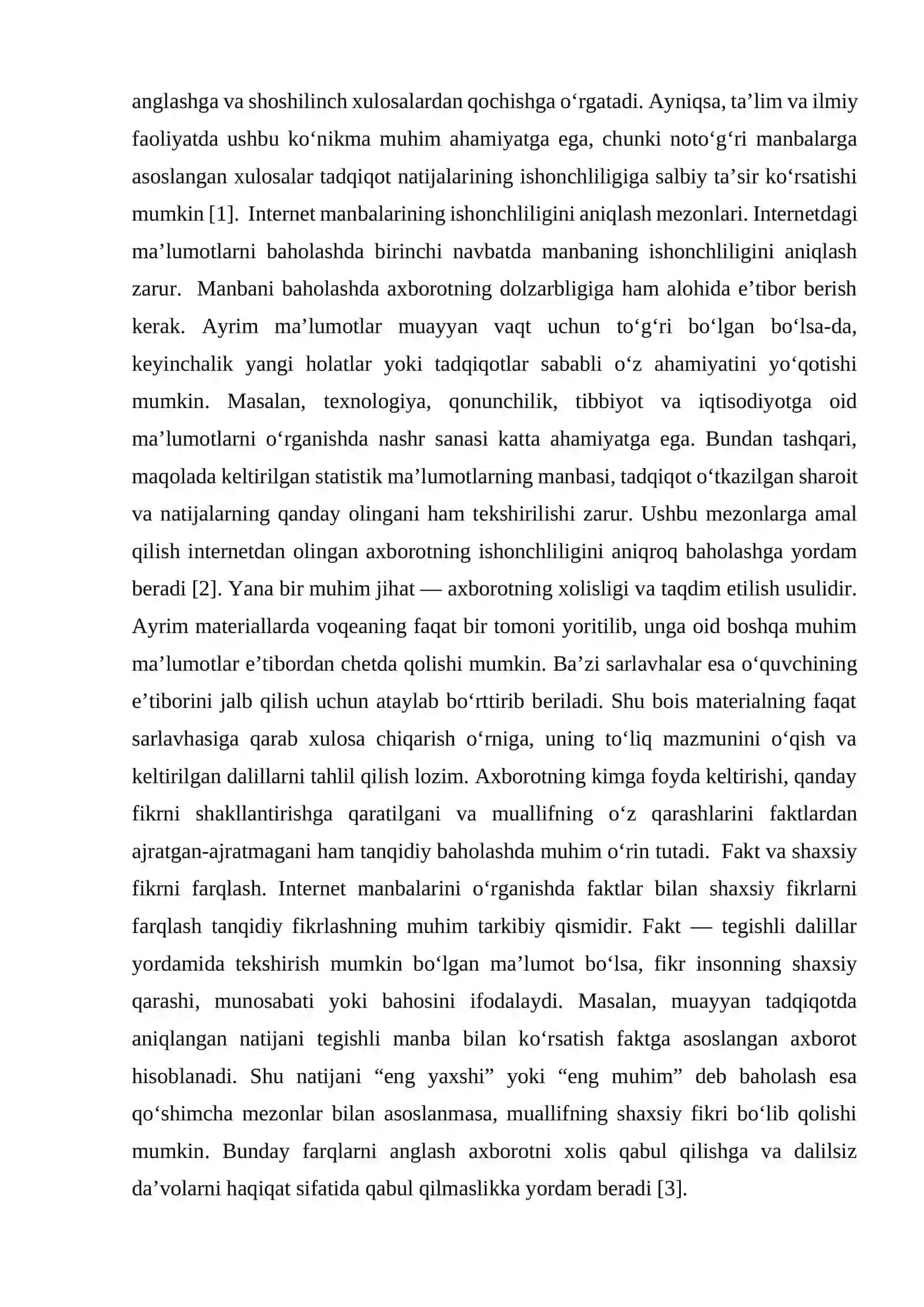 INTERNET MANBALARINI BAHOLASHDA TANQIDIY YONDASHUV 4