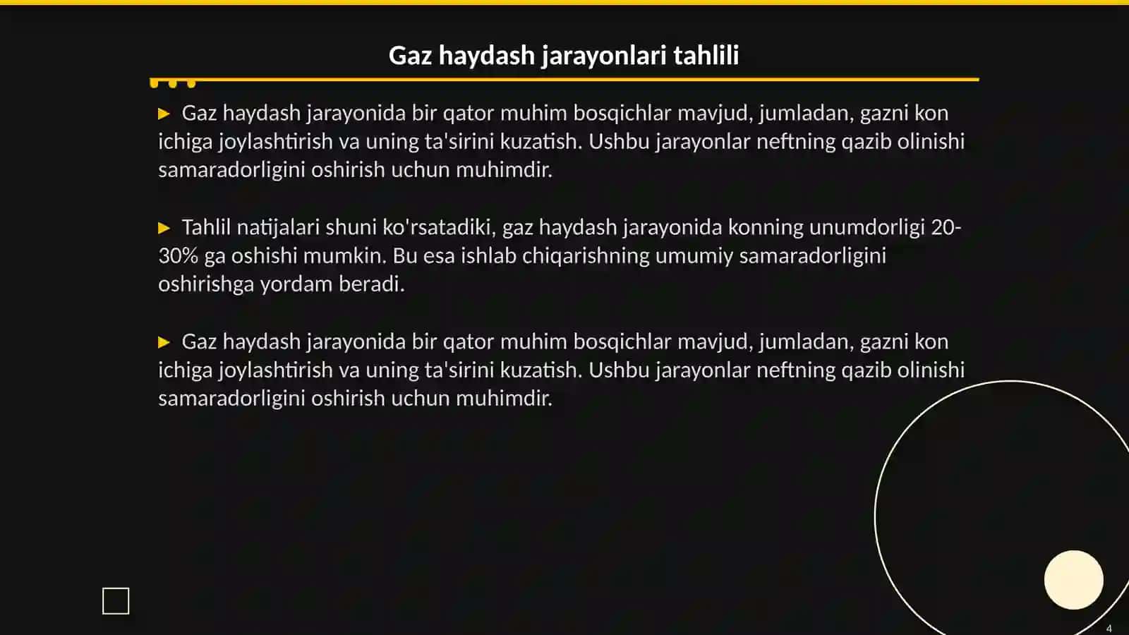 Gaz haydash orqali neft chiqarishni oshirish 4