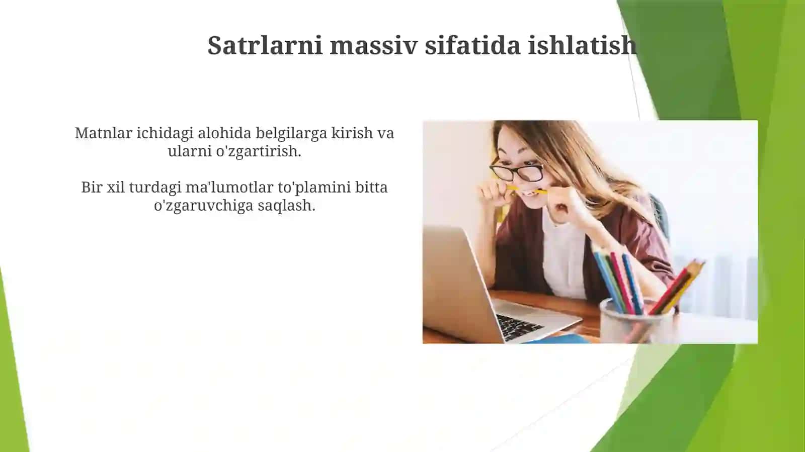 Massivlar bilan ishlash 4