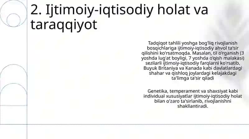 Rivojlanishning yoshga va individual xususiyatlariga oid tadqiqotlar tahlili 4