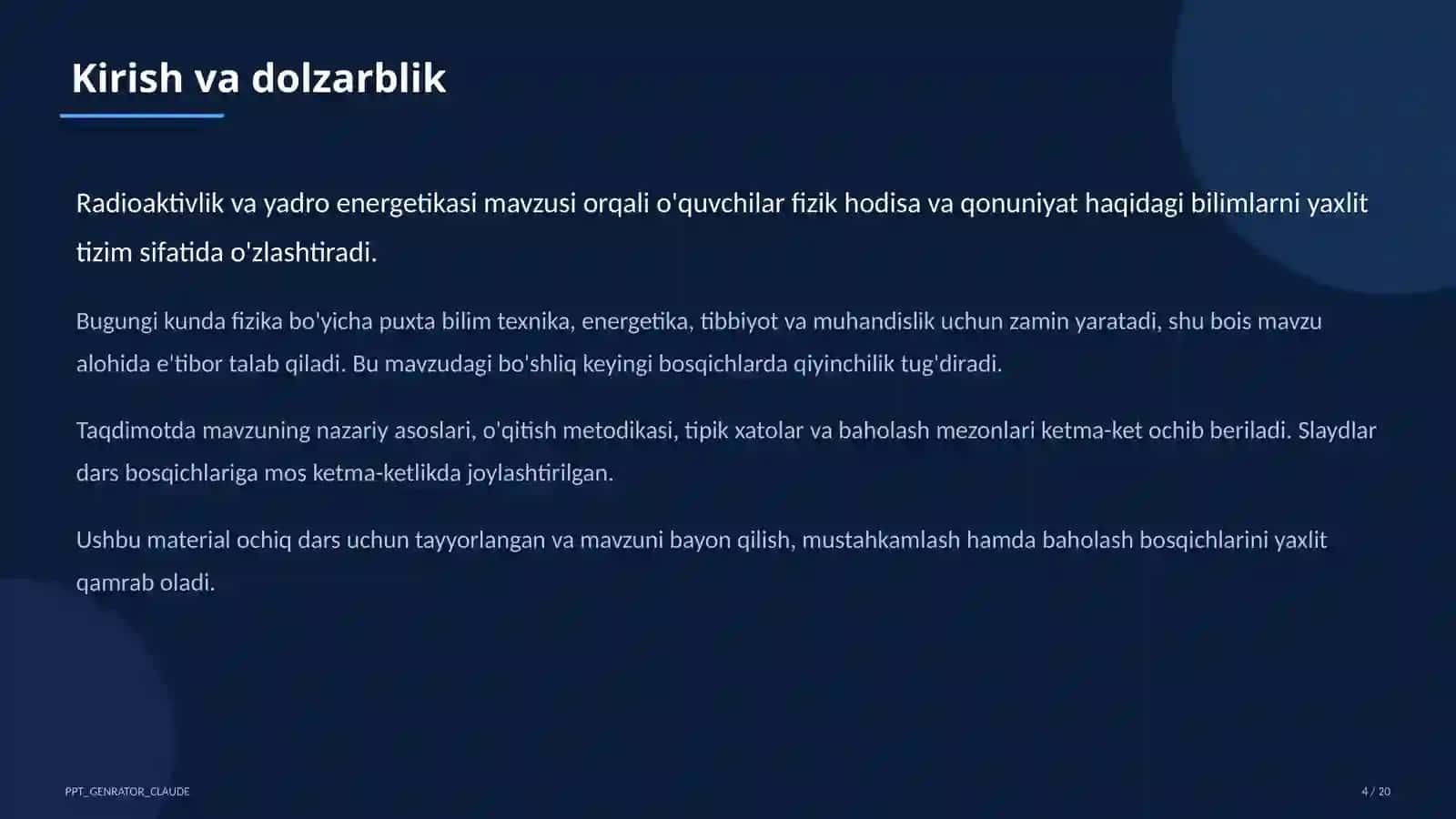 Radioaktivlik va yadro energetikasi (11-sinf) 4