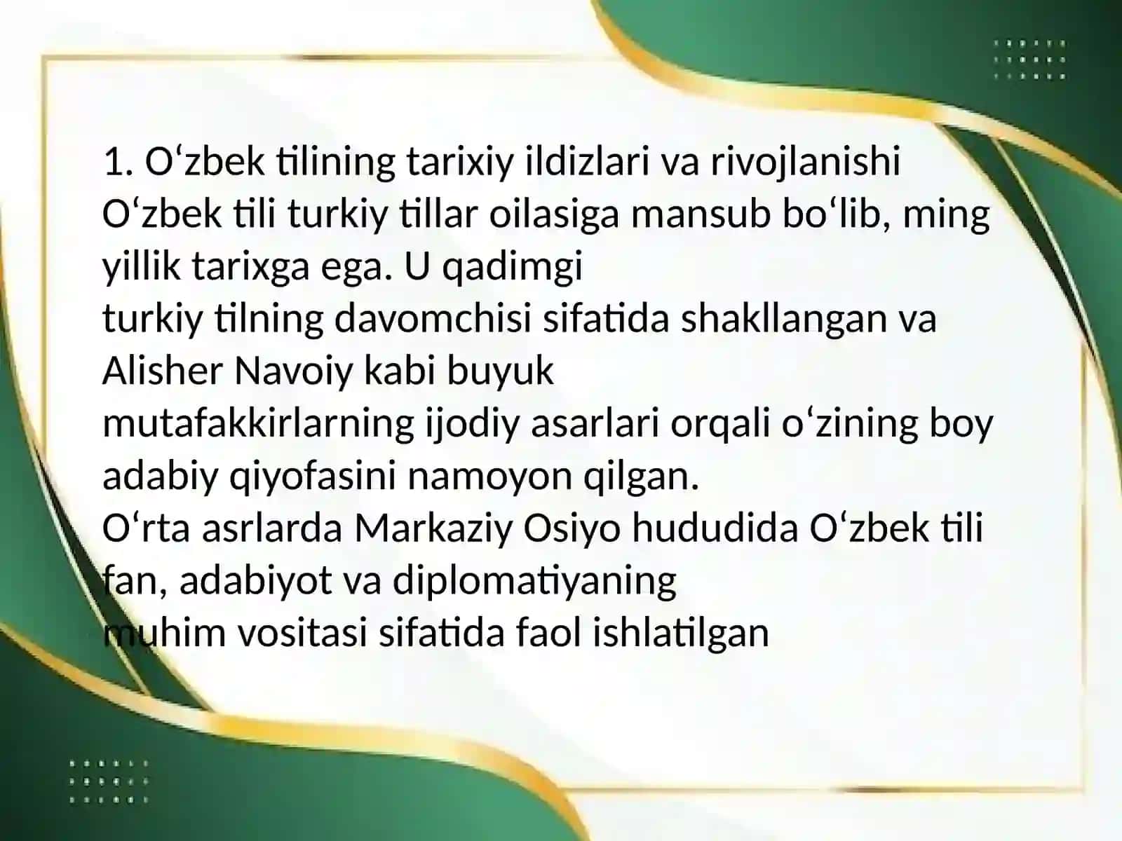 Hozirgi oʻzbek adabiy tilining tarixiy ildizlari 4