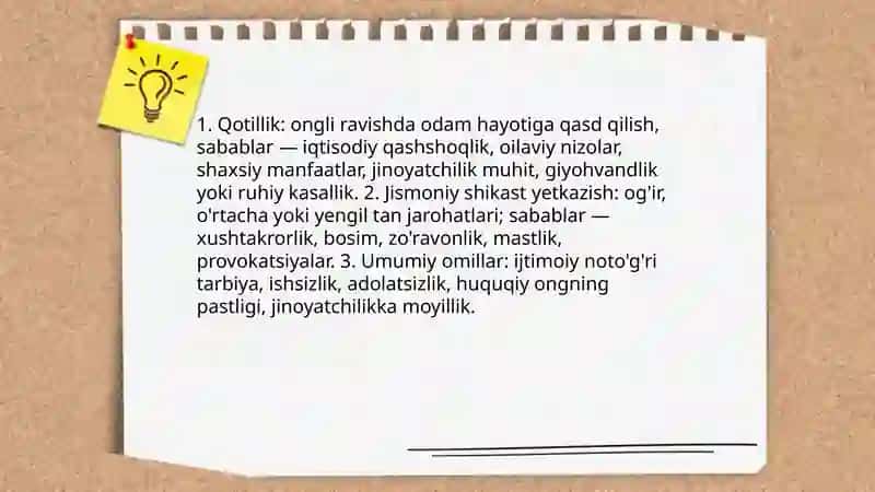 Huquqbuzarlik turlari va ularning sodir etilish sabablari 4