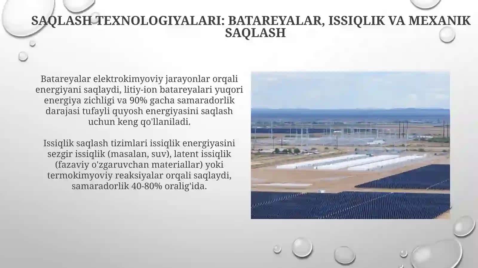 Quyosh energiyasini saqlash texnologiyalari va turlari 4