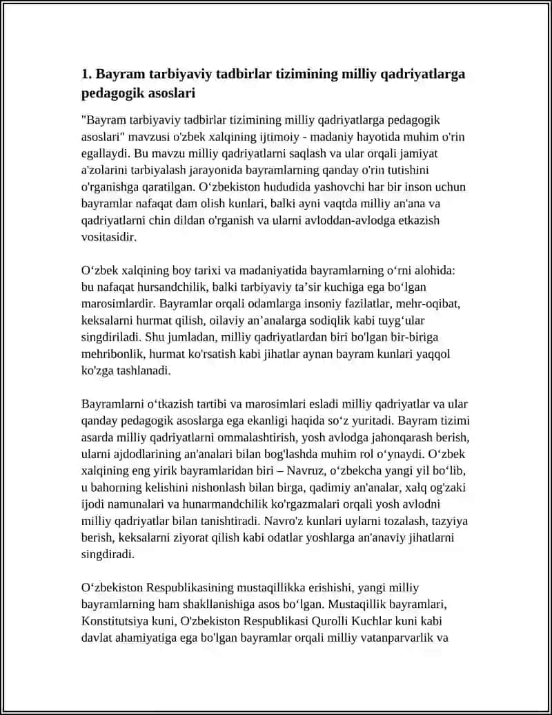 Bayram tarbiyaviy tadbirlar tizimining milliy qadriyatlarga pedagogik asoslari 4