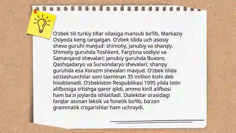 O‘zbek tili haqida qiziqarli malumotlar to‘plash 4