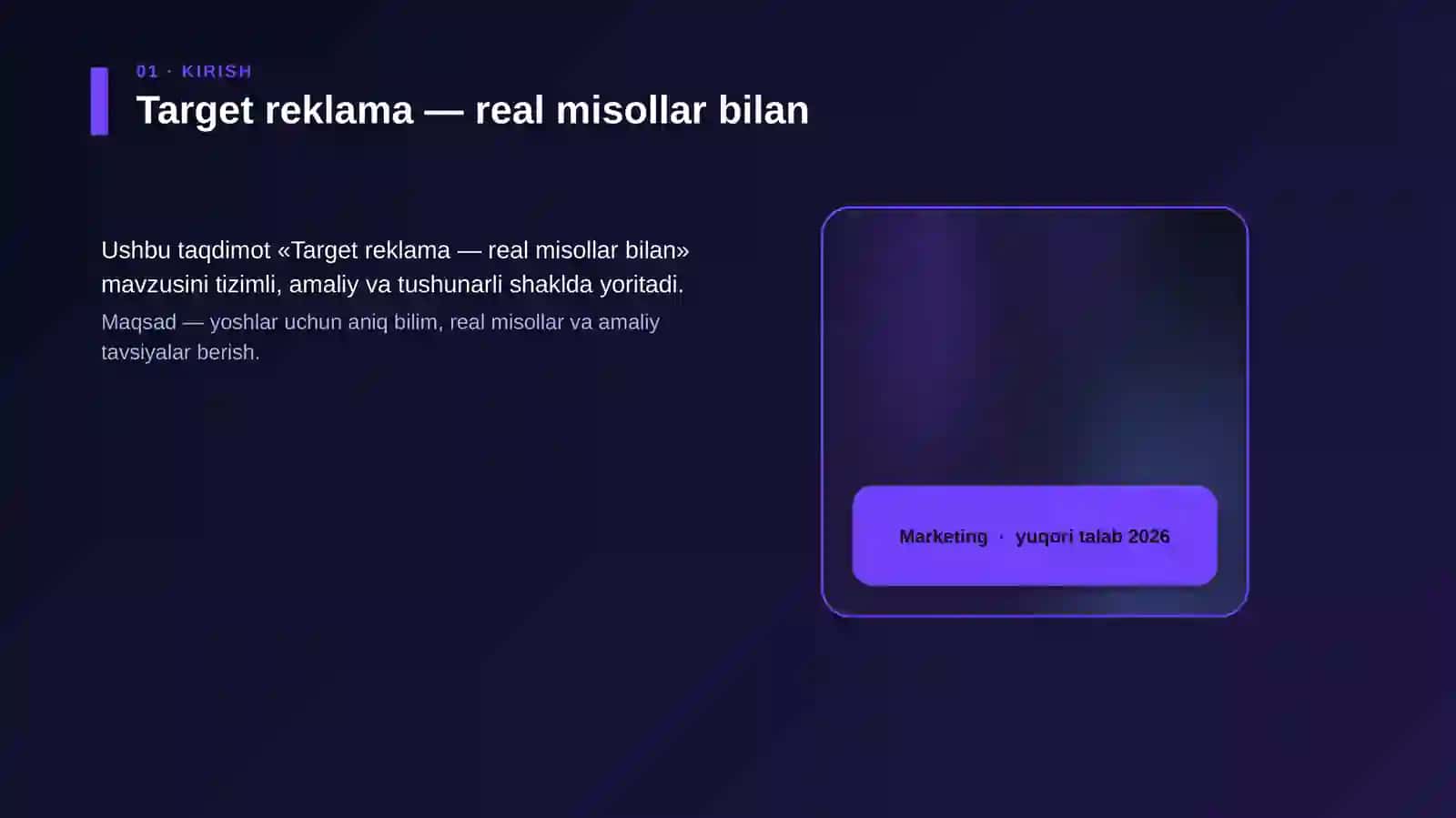 Target reklama — real misollar bilan 4