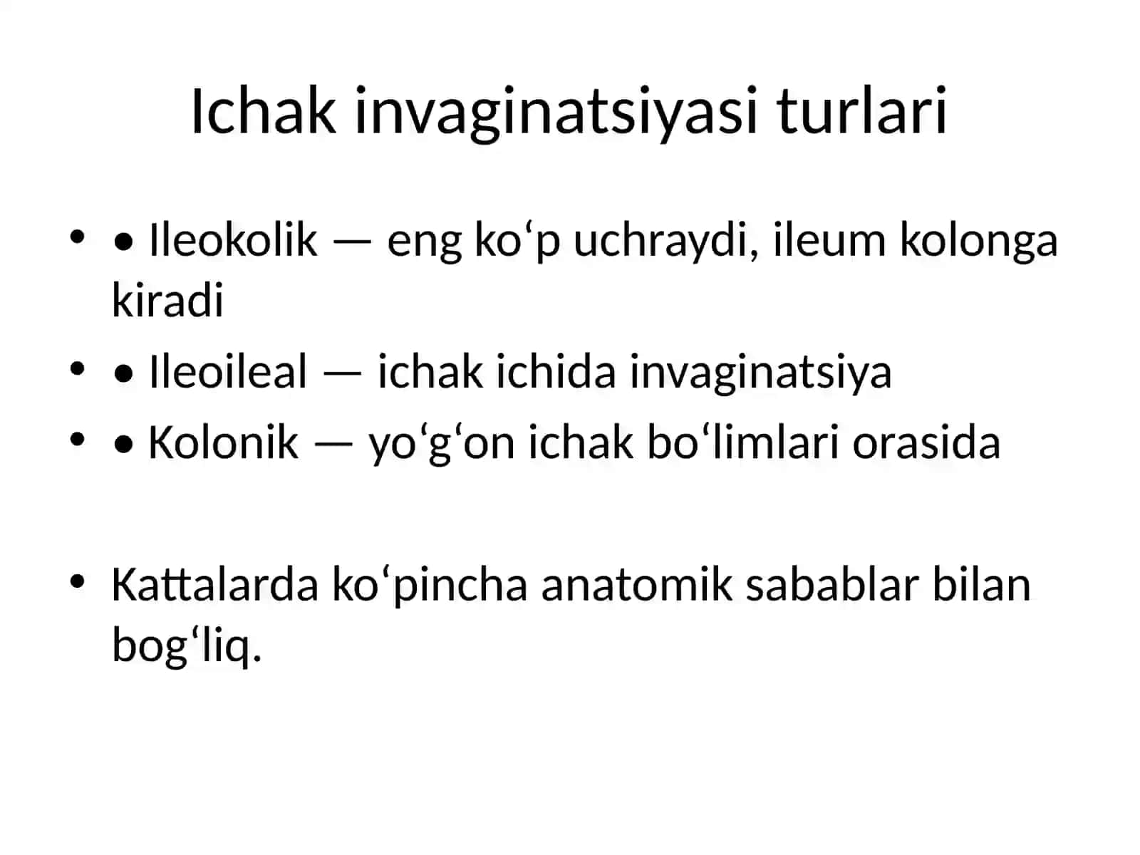 Ichak invaginatsiyasi va spastik ichak tutilishi 4