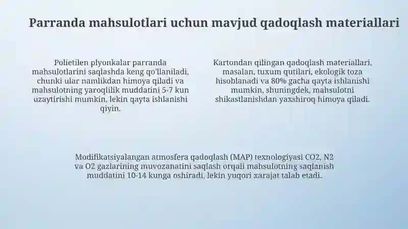 Parranda mahsuloti uchun qadoqlash materiallari 4