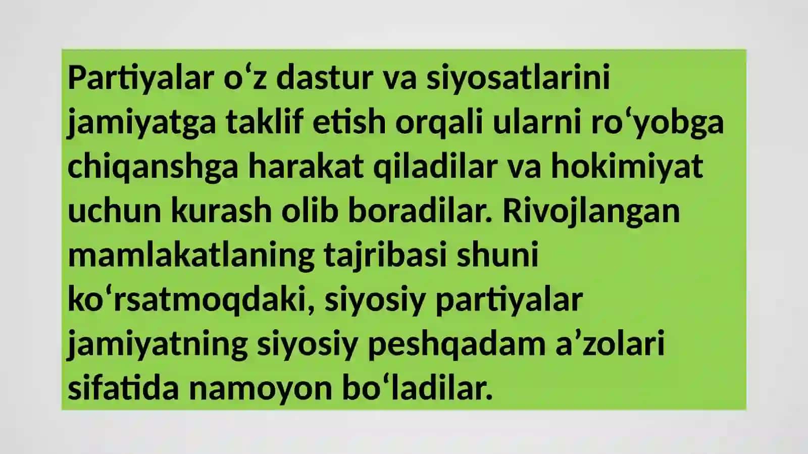 Oʻzbekistonda huquqiy, demokratik davlat qurilishi, fuqarolik jamiyatini shakllantirishi 4
