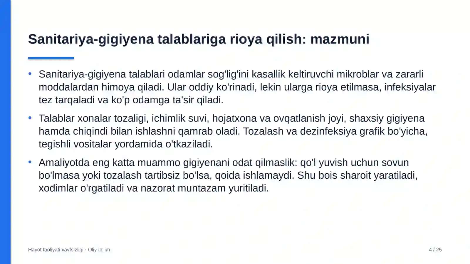 shaharsozlikda sanitariya gigiyena talablariga rioya qilish 3154 4