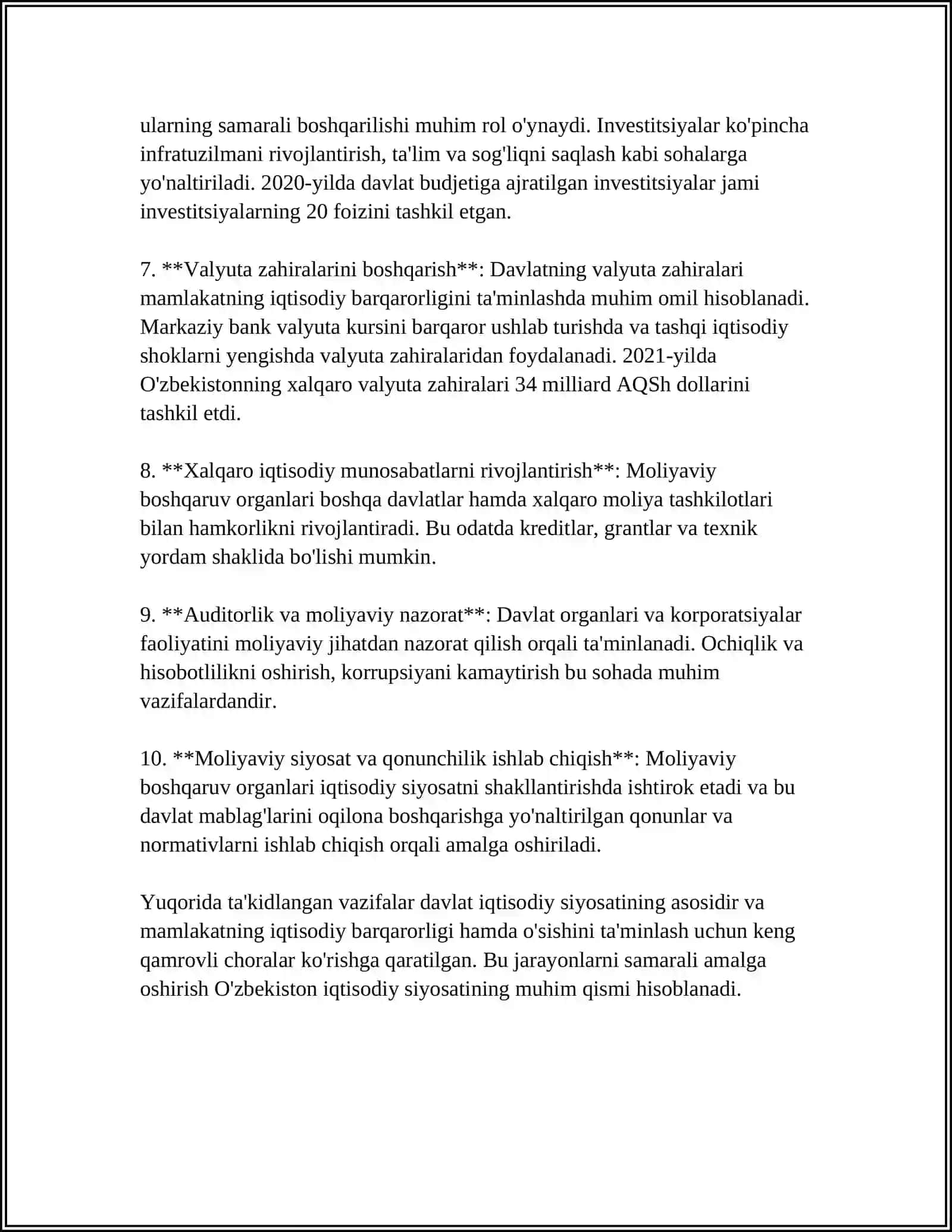 Moliyaviy boshqaruv organlarining vazifalari, funksiyalari, huquqlari va majburiyatlari 4