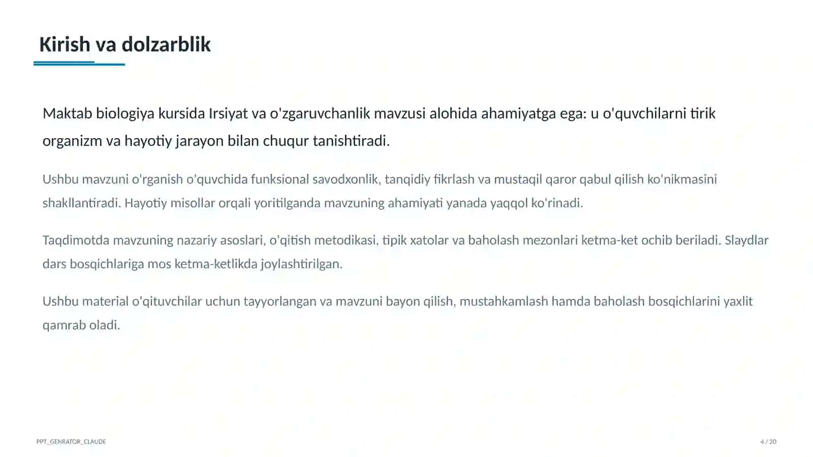 Irsiyat va o'zgaruvchanlik (9-sinf) 4