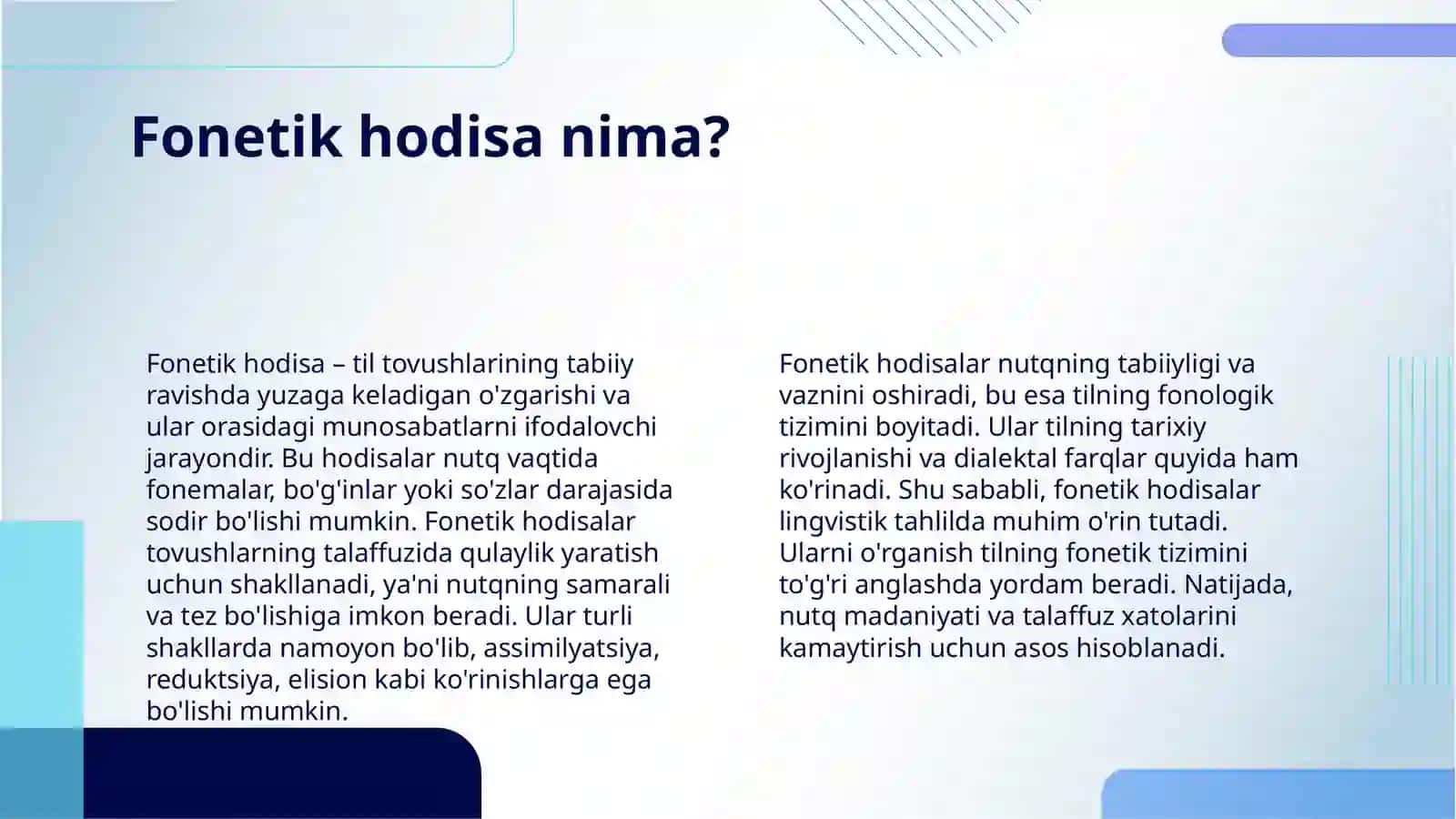 POZITSION OMILLAR TA'SIRINI YUZ BERADIGAN FONETIK HODISALAR 4