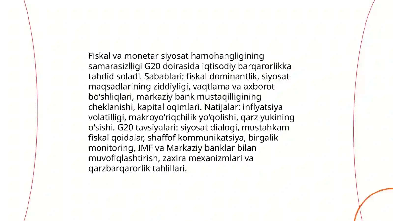 G20 doirasida iqtisodiy siyosatlarni muvofiqlashtirish mexanizmlari 4