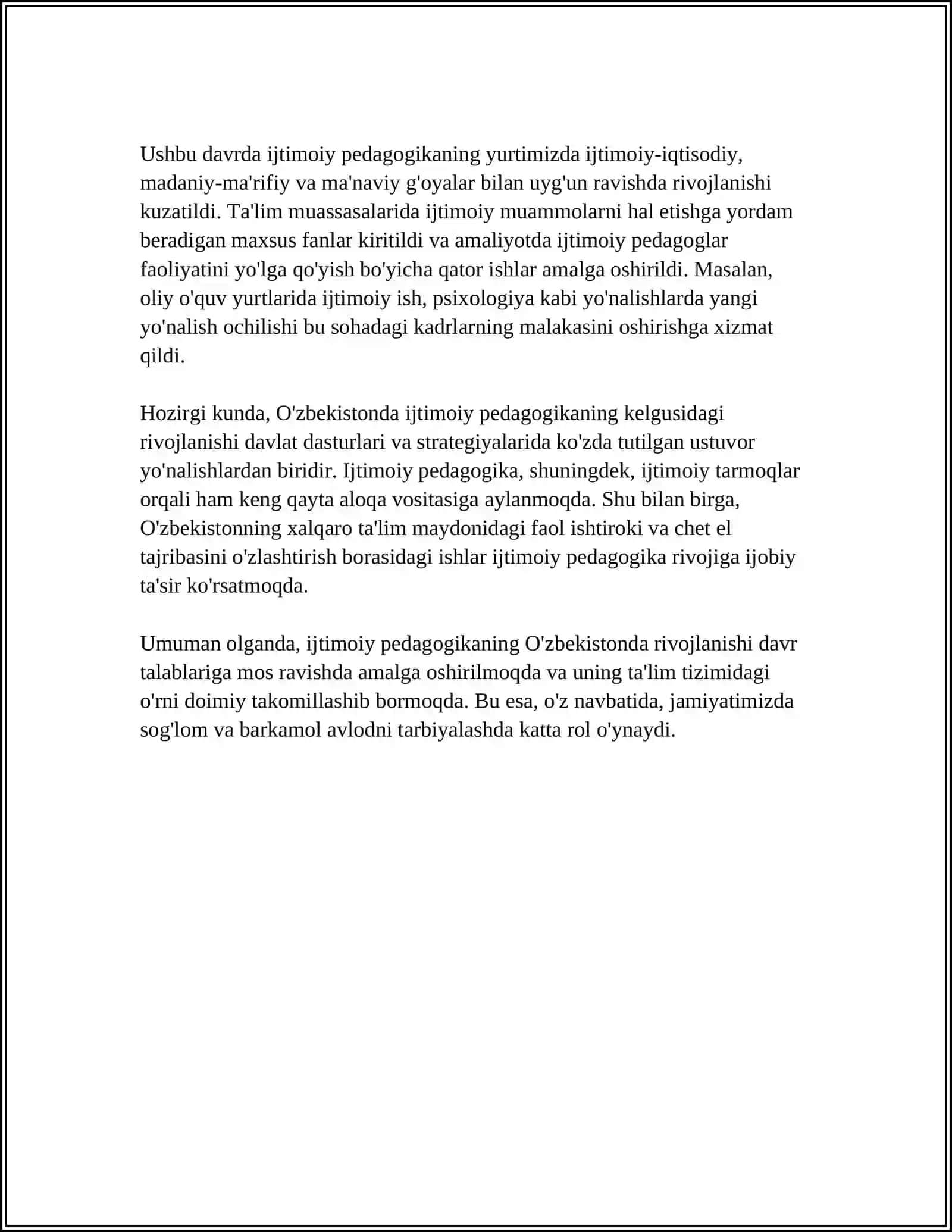 OʻZBEKISTONDA IJTIMOIY PEDAGOGIKA FANINING PAYDO BOʻLISHI 4
