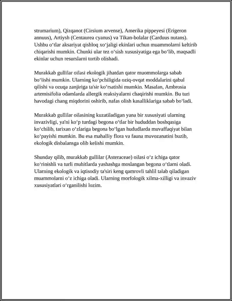 MURAKKAB GULLILAR OILASIGA KIRUVCHI BEGONA OʻTLAR MAVZUSIDA REFERAT 4