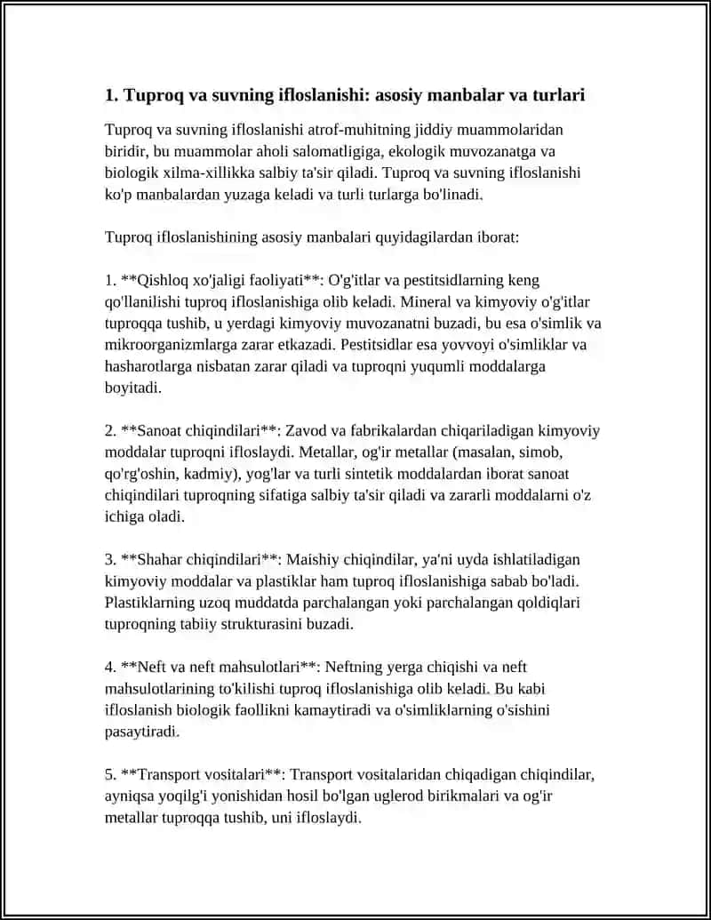 Tuproq va suvning ifloslanishi 4