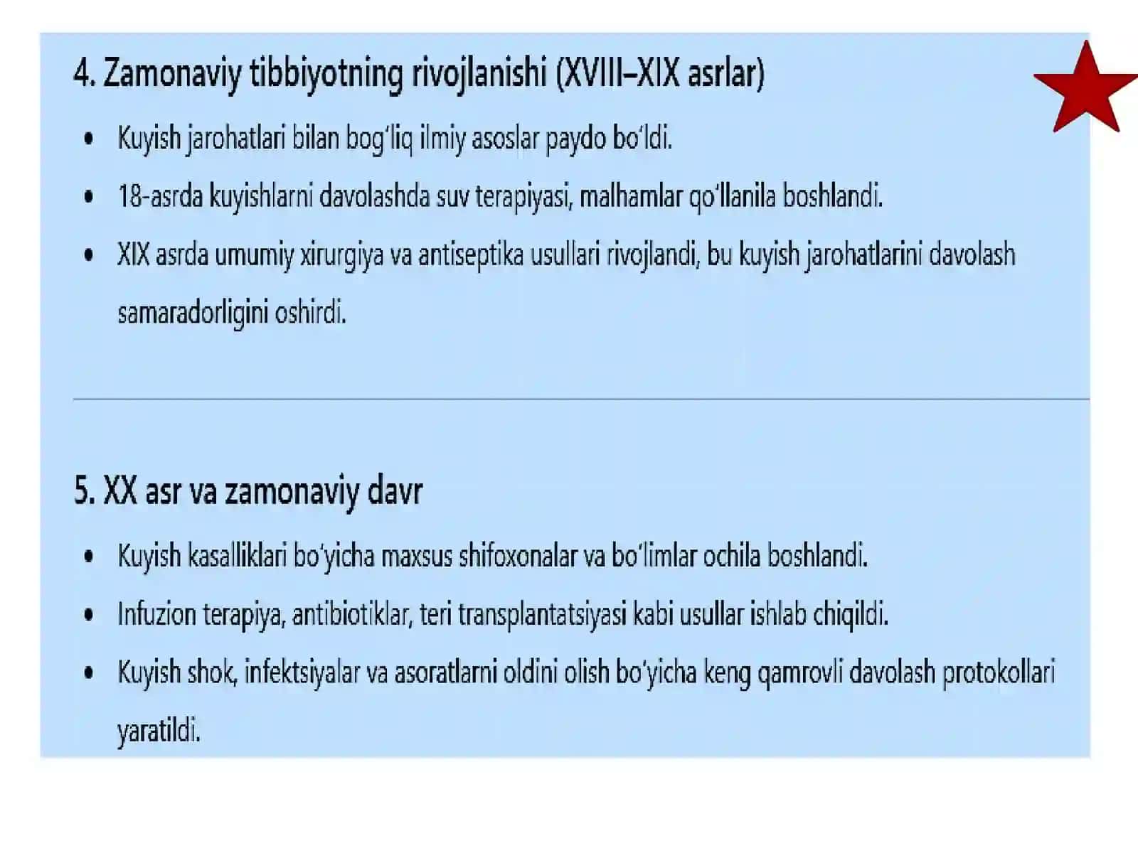 Kuyishnidavolash, termonafasolish jarohati uchun terapiya xususiyatlari 4