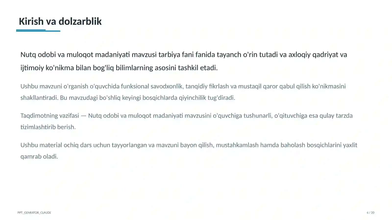 Nutq odobi va muloqot madaniyati (8-sinf) 4