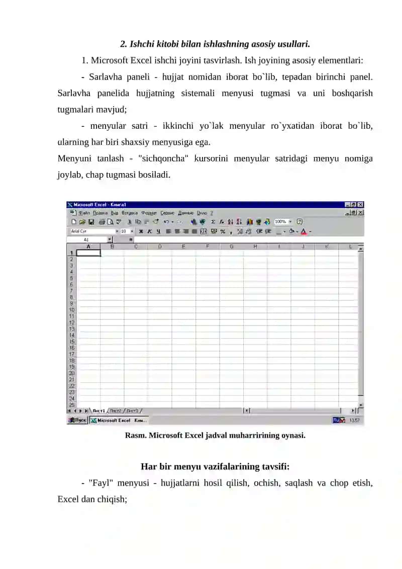 MS EXCEL DASTURI ASOSLARI 4