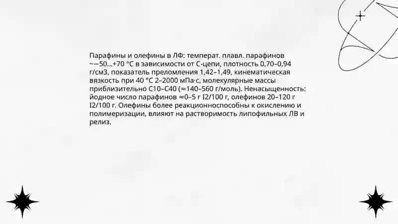 Лекарственые препараты на основе парафинов и олефинов 4