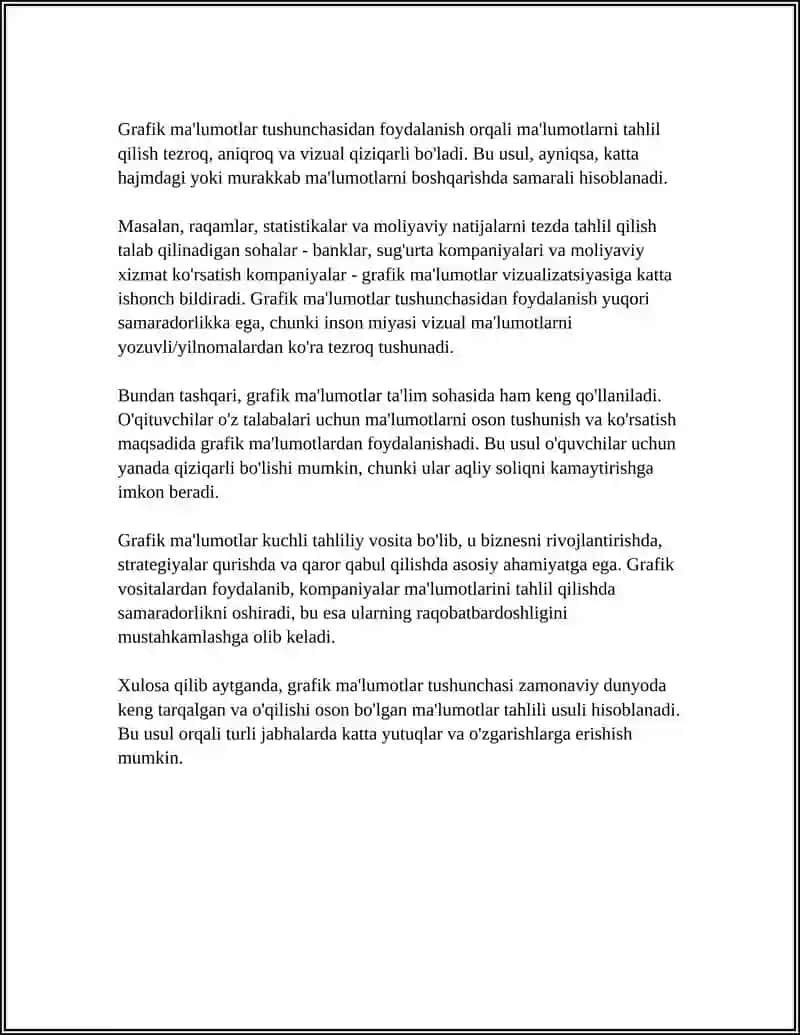 GRAFIK MALIMOTLAR BILAN ISHLASH TEXNALOGIYASI GRAFIK MALIMOTLARNI VA ULARNI TURLARI 4