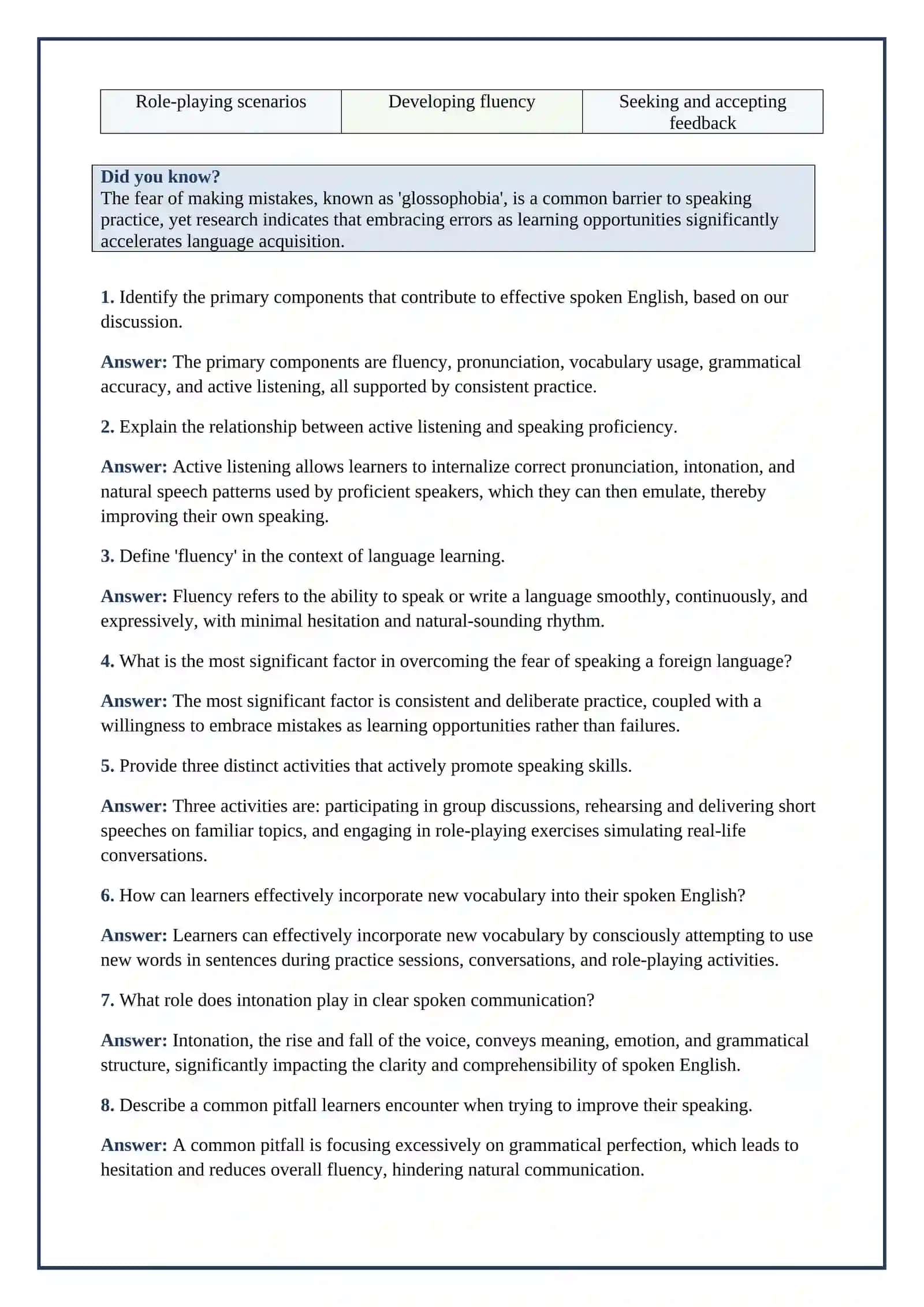 Lesson on How to improve speaking 4
