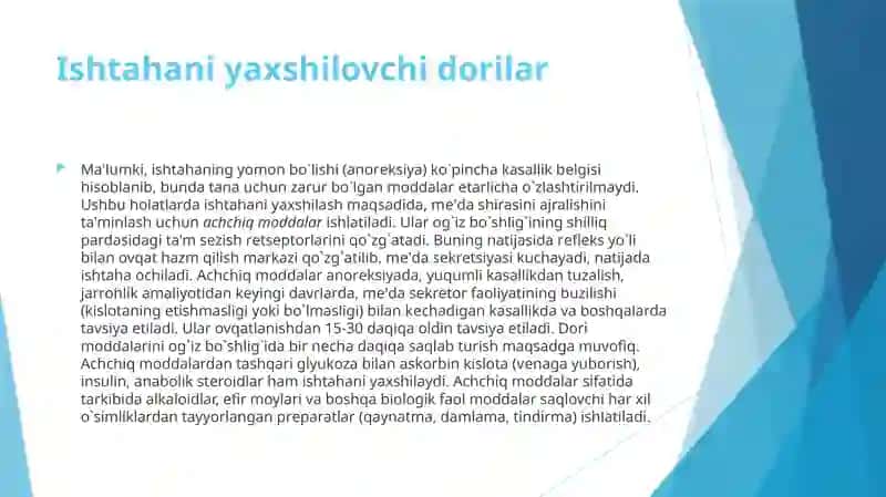 MЕ'DA-ICHAK FAOLIYATIGA TA'SIR ETUVCHIVOSITALAR 4