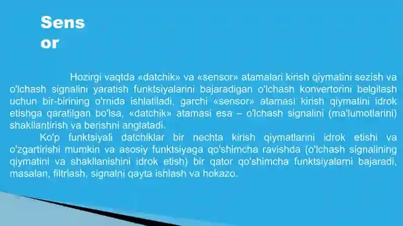 Sensor turlari 4