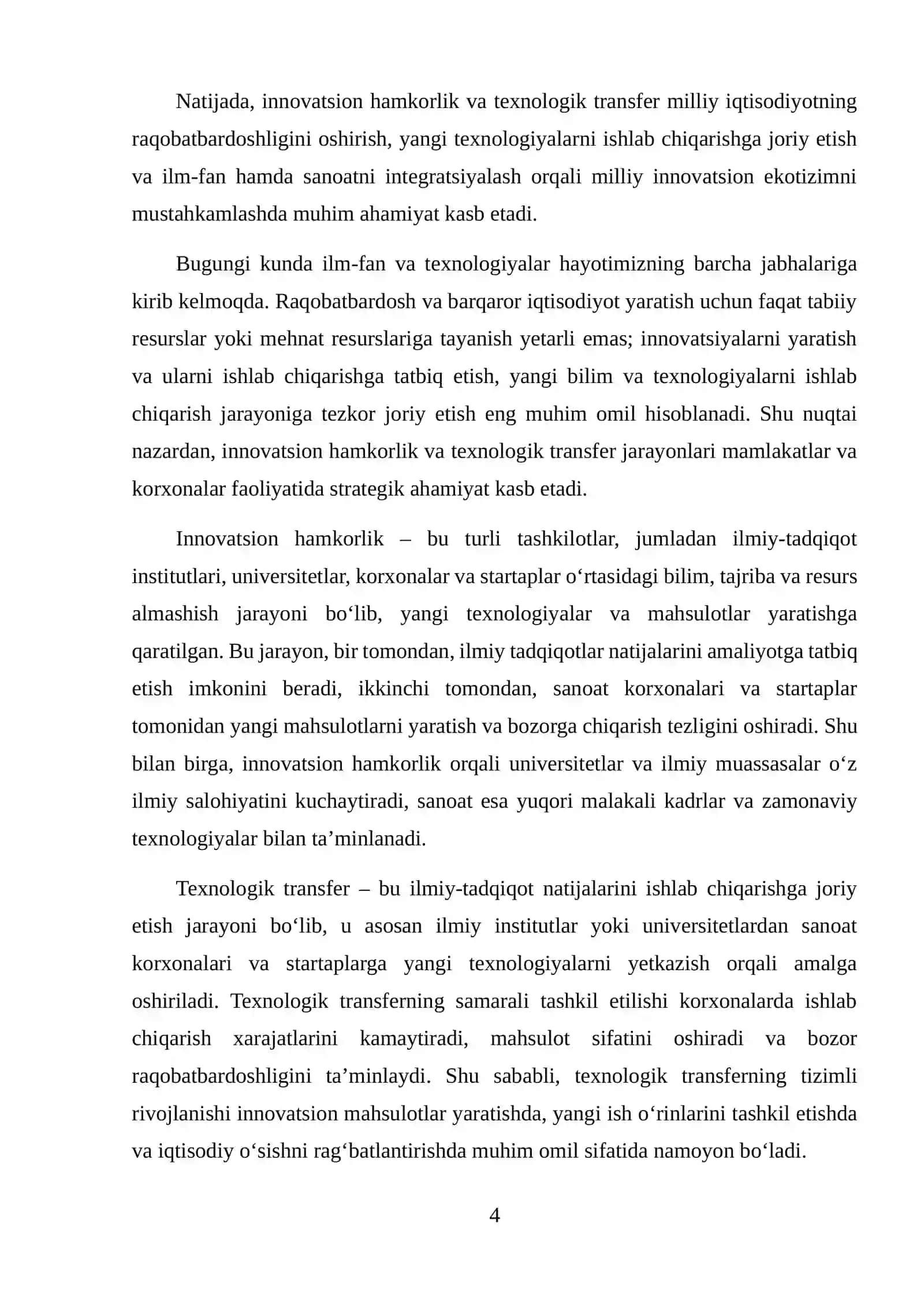 Innovatsion hamkorlik va texnologik transfer siyosati 4