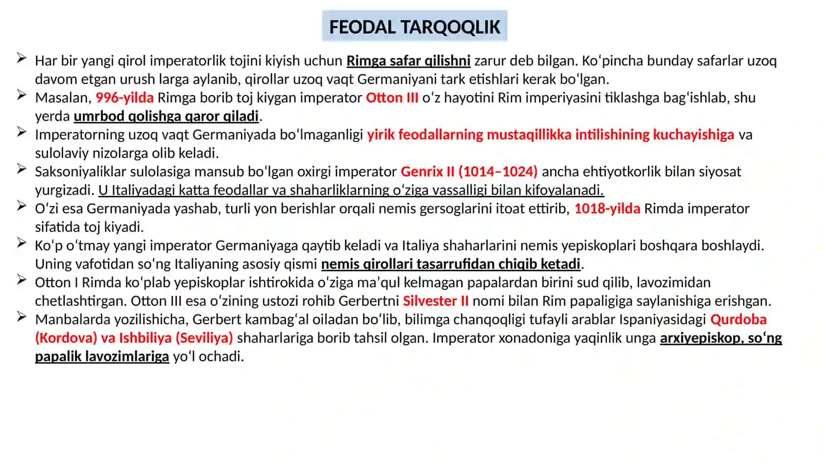 5- mavzu Muqaddas Rim imperiyasi 4