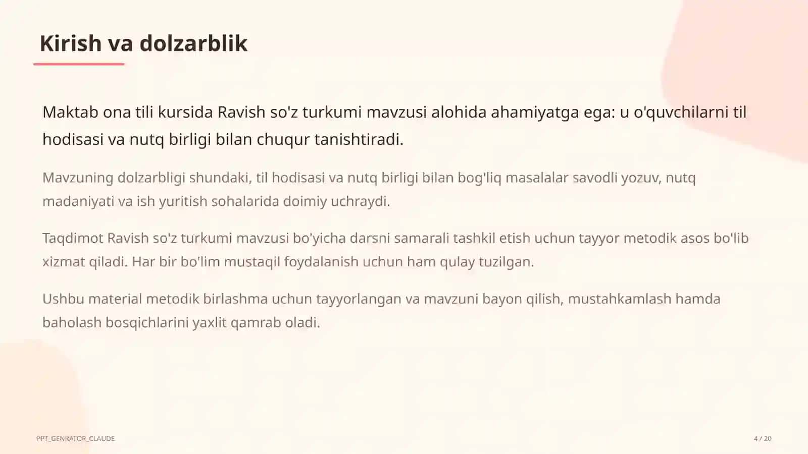 Ona tili (5-11) — metodi birlashma uchun 4