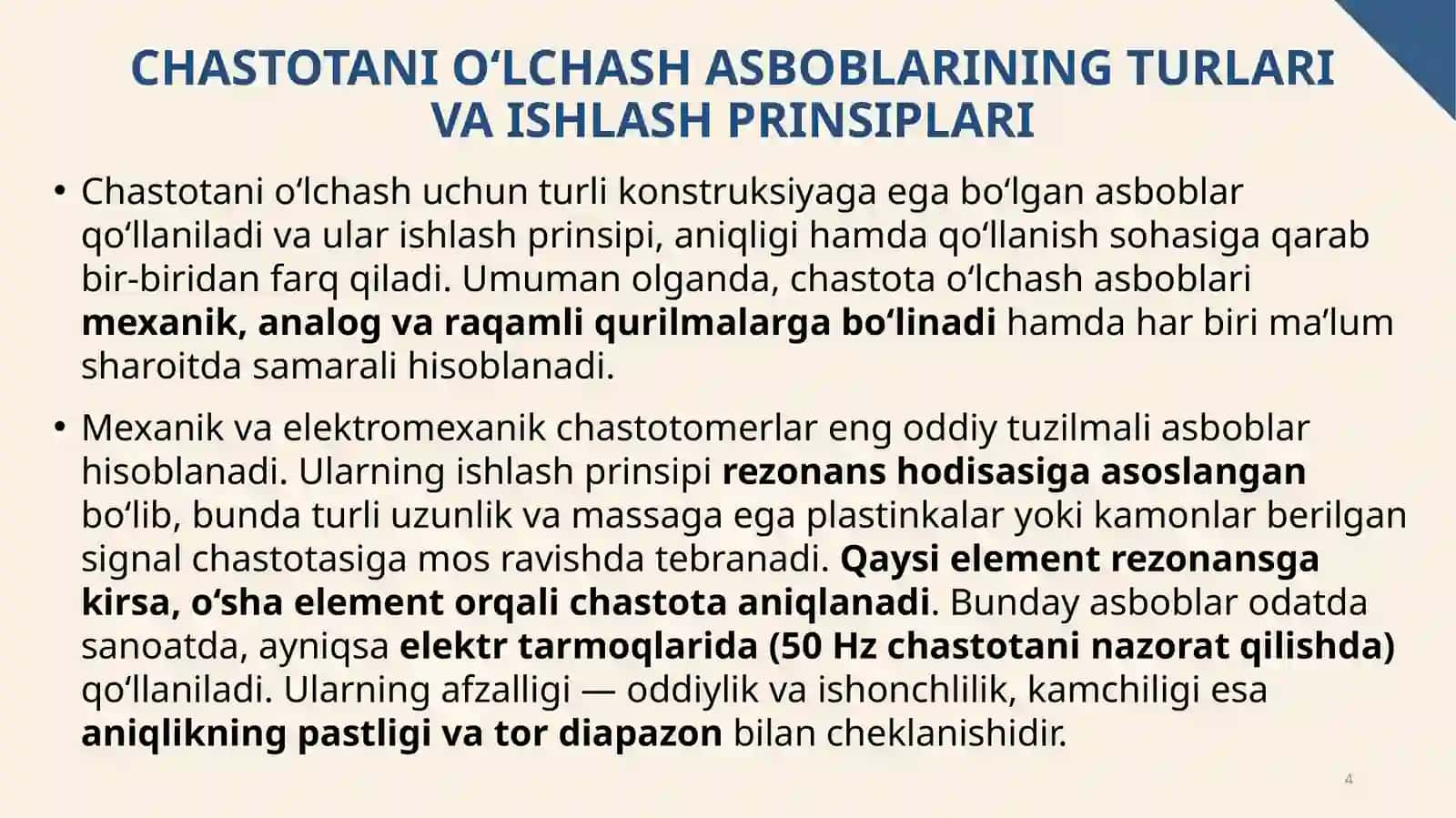 Chastotani o‘lchash asboblarining turlari va ishlash prinsiplari 4