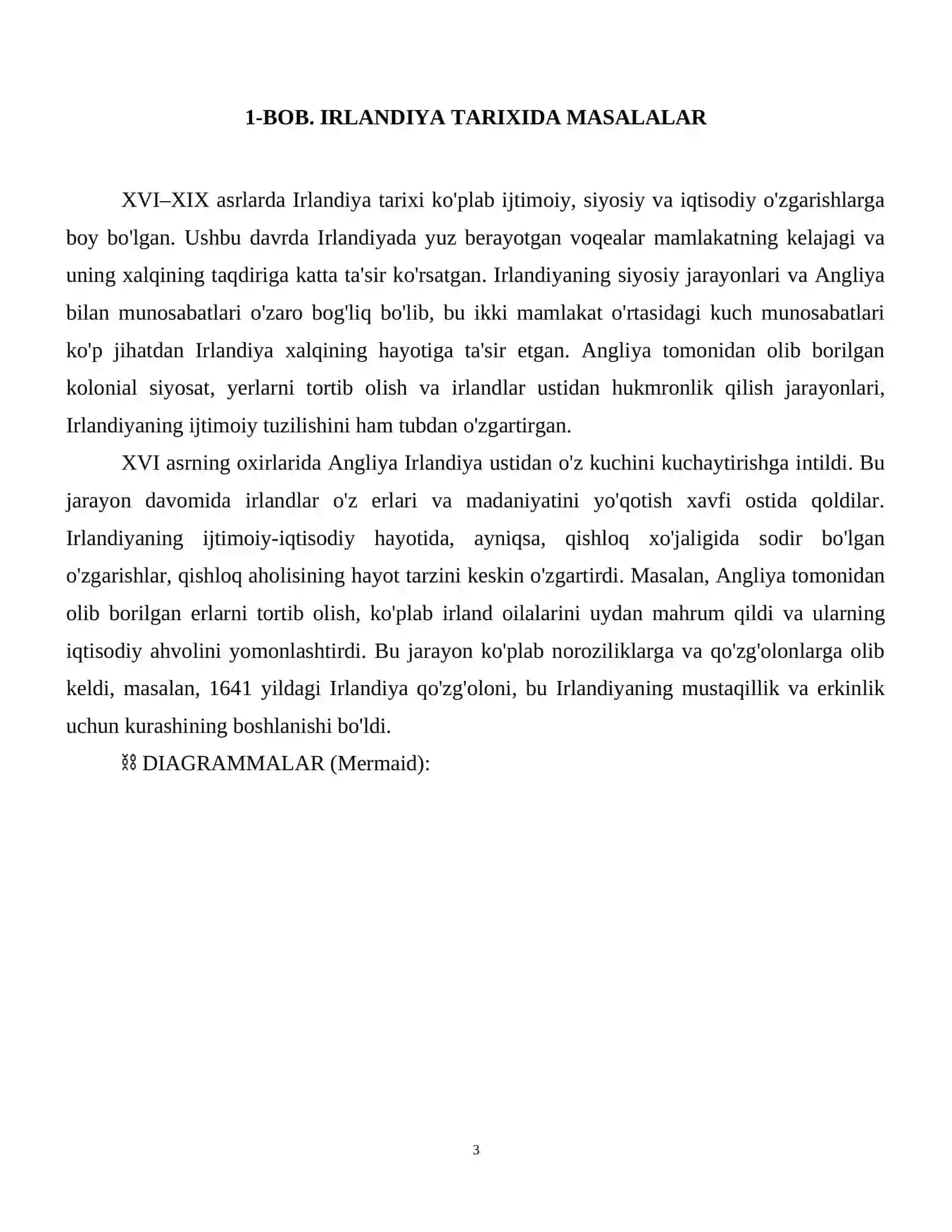 XVI–XIX asrlarda Irlandiya va Shotlandiya masalasi REFERAT 4