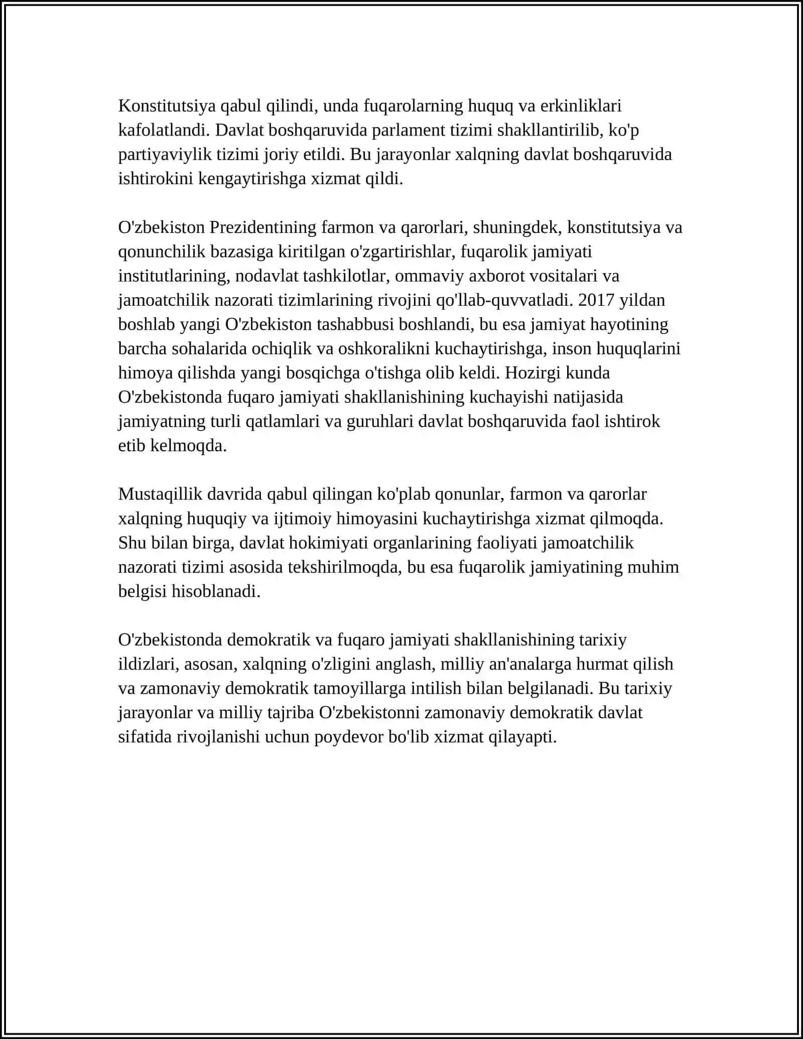 O'ZBEKISTONDA DEMOKRATIK VA FUQAROLIK JAMIYATI ASOSLARINING SHAKLLANISHI 4