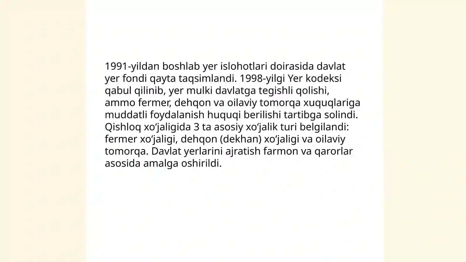 Mustaqillik yillarida qishloq xo'jaligi va sanoat sohasidagi o'zgarishlar 4