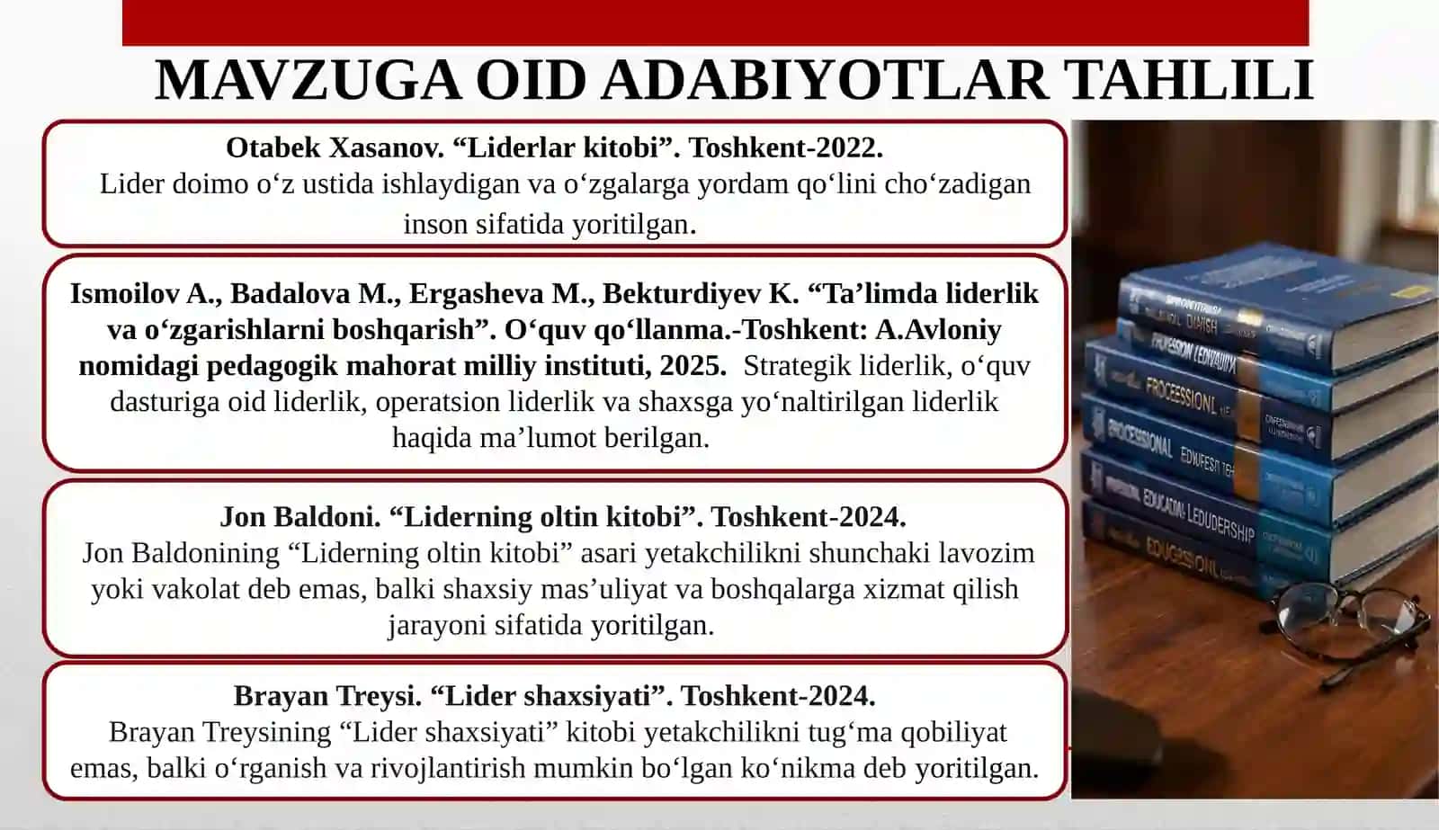 Maktab Direktorining lider xodimlar bilan ishlash samaradorligini oshirish 4
