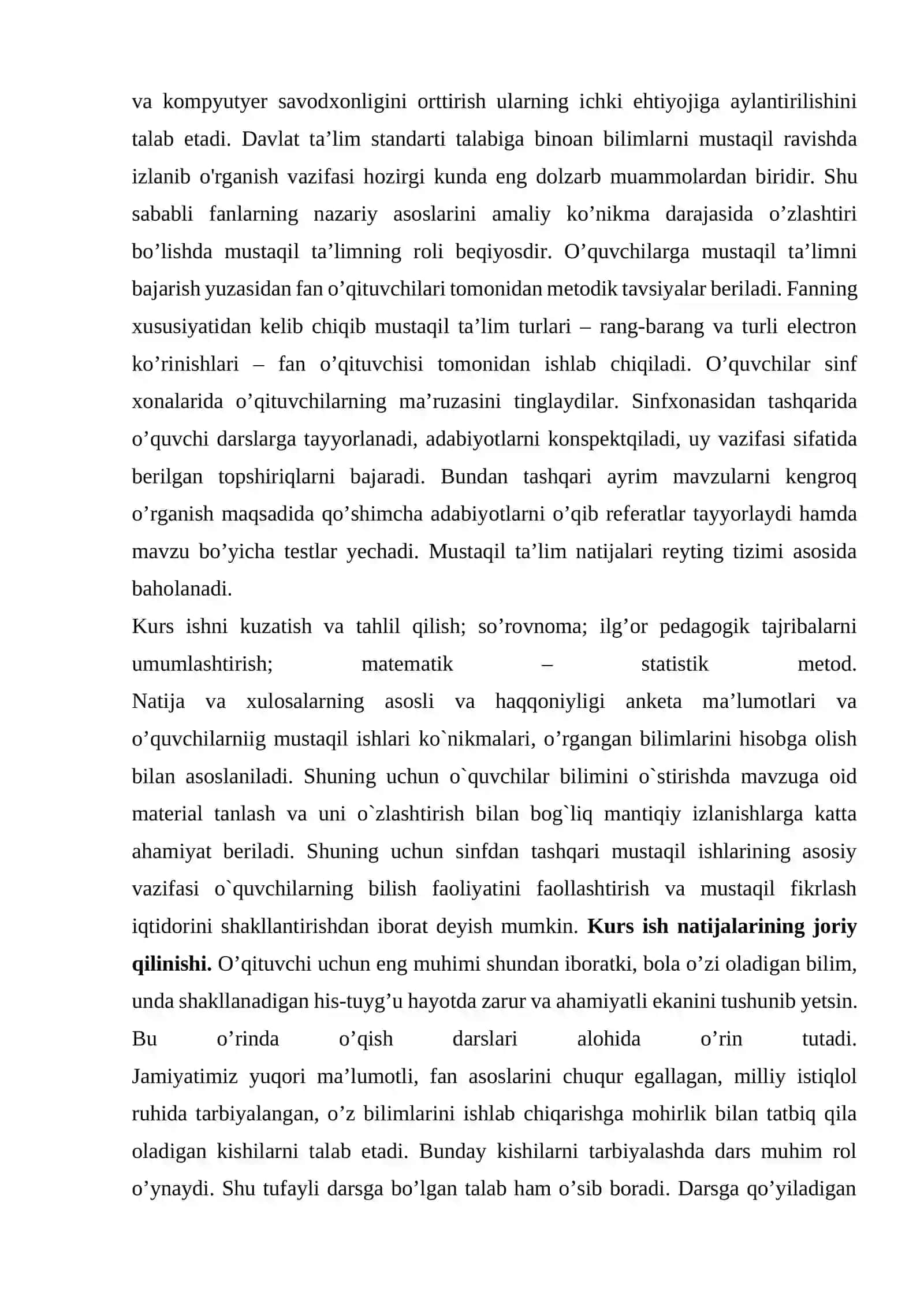 SAVOD O’RGATISH DARSLARIDA O’QUVCHILARNING MUSTAQIL ISHLARINI TASHKIL ETISH 4