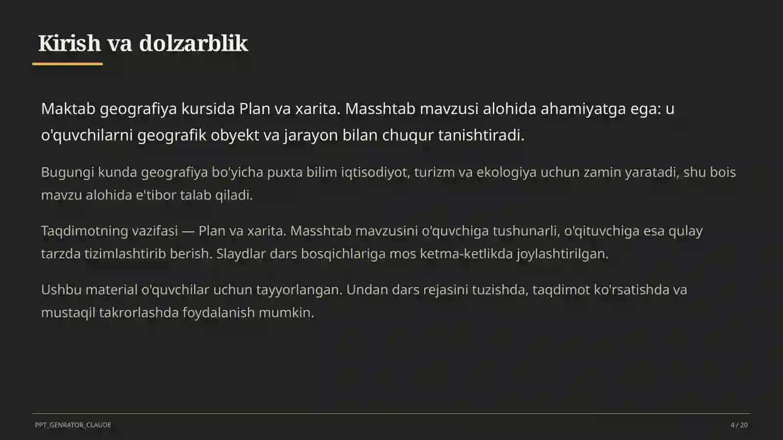 Plan va xarita. Masshtab (5-sinf) 4