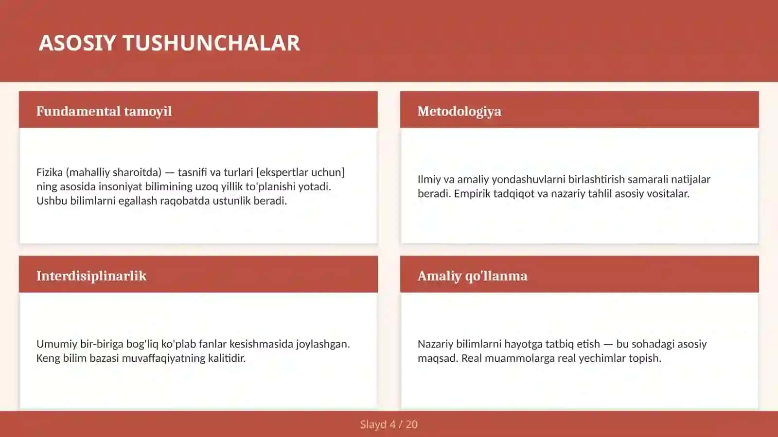 FIZIKA (MAHALLIY SHAROITDA) — TASNIFI VA TURLARI [EKSPERTLAR UCHUN] 4